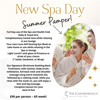 Our Summer Pamper Spa Day has arrived ! Book now, online or call the club on 01787 279009